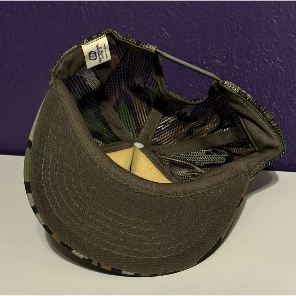 Vintage 90's Wolf Trebark Camo Hunting Snapback Hat Mossy Oak Filson RRL Rare
